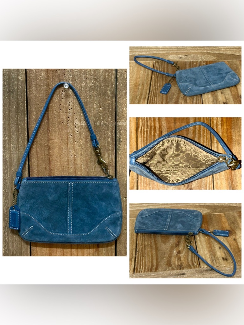 Coach. 5 Piece. Ellis Shoulder Bag with Free Wristlet, Glasses, Scarf & Dust Bag - Picture 12 of 16